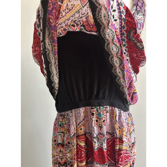 Womens 2XL Maxi Dress Wedding Guest Floral Peasant Paisley Patchwork Fairy XXL - Picture 3 of 15